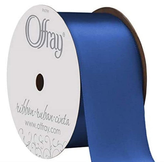 C.R. Gibson Berwick Offray 067086 1.5" Wide Single Face Satin Ribbon, Royal Blue, 4 Yds