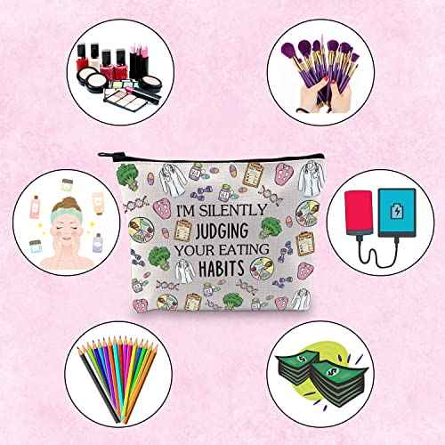 TSOTMO Dietitian Thank You Gift Medical Cosmetic Bag I'm Silently Judging Your Eating Habits Zipper Makeup Bag (JUDGING HABITS)