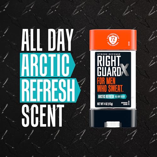 Right Guard Xtreme Defense Antiperspirant Deodorant Gel, Arctic Refresh Scent - 5-in-1 Deodorant Men Can Trust, 72-Hour Odor Control Invisible Gel for Men, 4 oz (4 Pack)