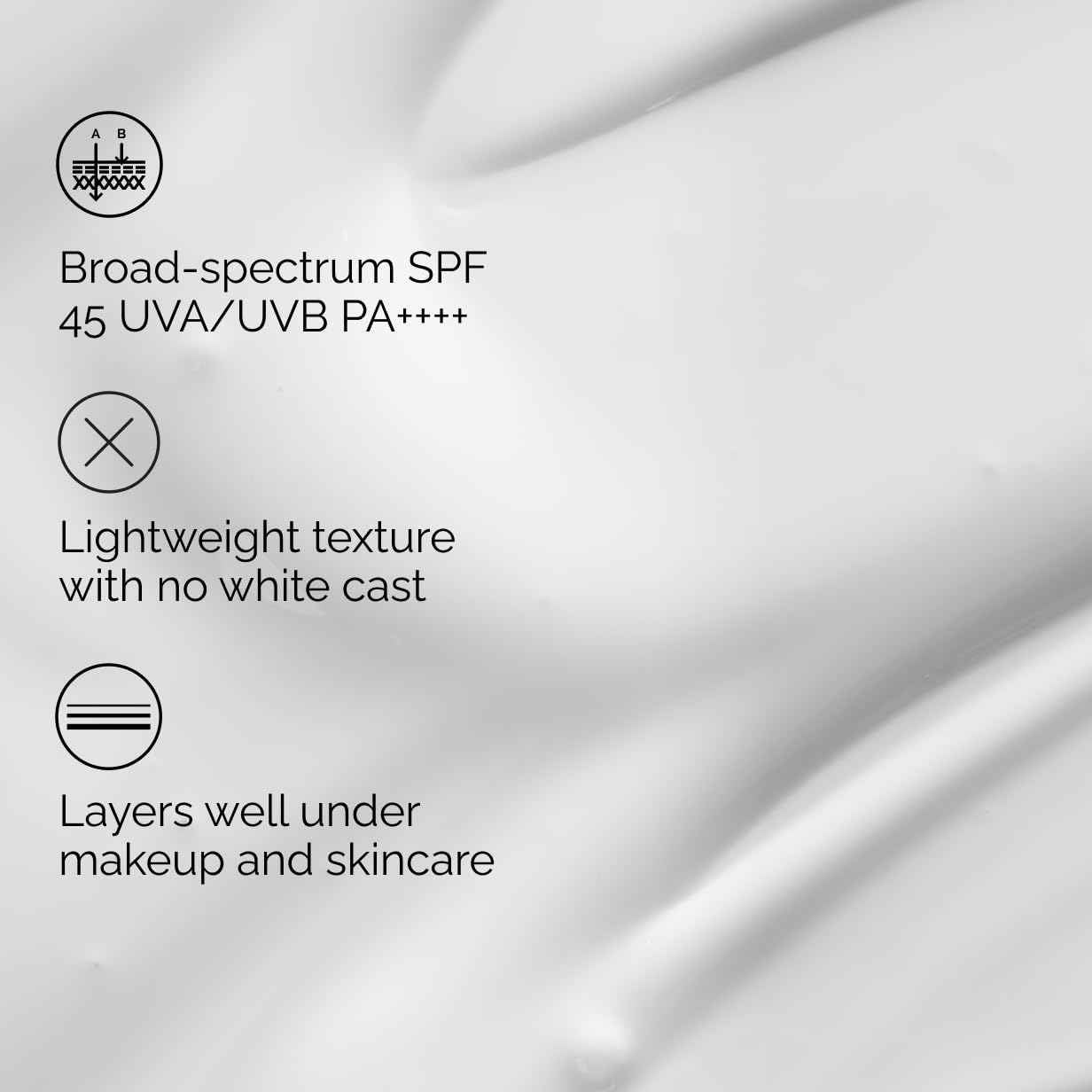 The Ordinary UV Filters SPF 45 Serum Sunscreen for Face, Lightweight Hydrating Broad-Spectrum Sunscreen, UVA/UVB Protection, Non-Comedogenic, No White Cast, 2 Fl Oz