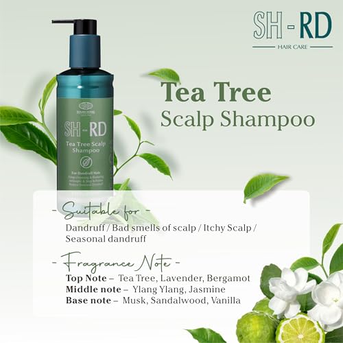 SH-RD Tea Tree Shampoo for Dry, Sensitive Scalp | 1% OTP Added Flake-Control | Deep Cleansing, Rebalancing, Dandruff Relief Shampoo - 16.9oz/500ml