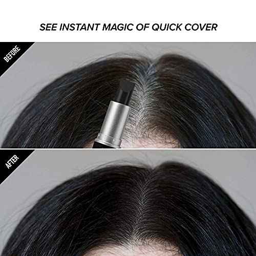 RED by Kiss Quick Cover Root Touch Up Stick, Water-Resistant Temporary Gray Hair Concealer with Brush for Roots and Beard, Long-Lasting Coverage, Easy Application (2 Pack, Black)