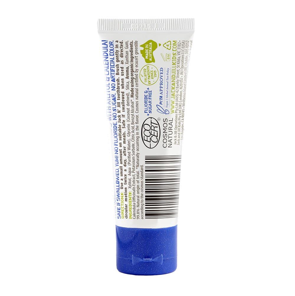 Jack N' Jill Natural Kids Toothpaste - Bubble Gum - Organic, Gluten Free, Vegan, BPA Free, Fluoride Free, SLS Free, Dairy Free - Make Toothbrushing Fun for Kids - 1.76 oz (Pack of 3)