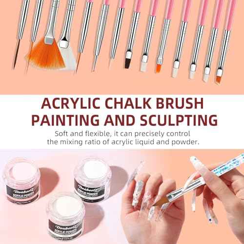 Nail Kit For Beginners With Everything Acrylic Nail Kit With Drill & Lamp Glitter Powder DIY Salon For Women