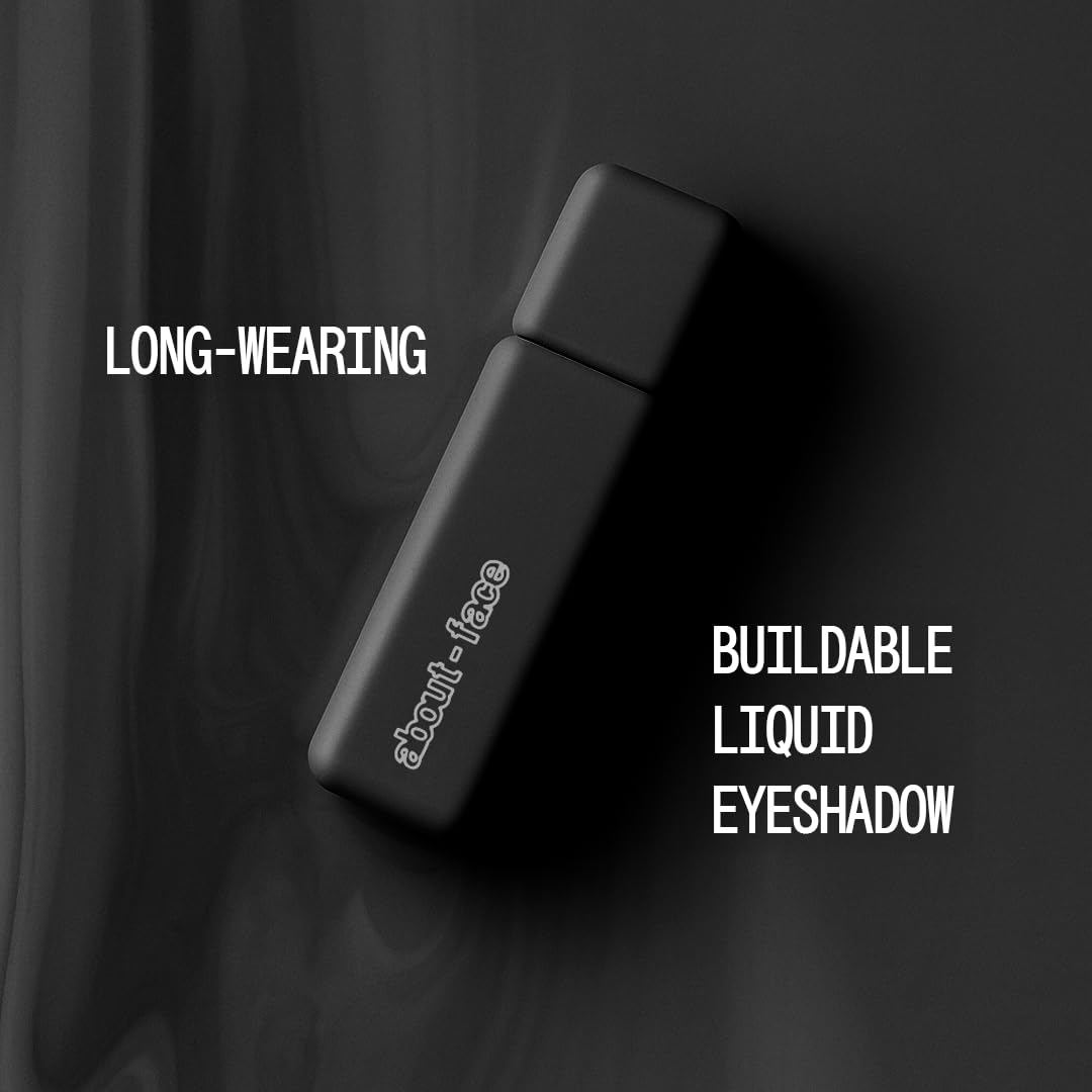 About-Face Matte Fluid Eye Paint | High-Pigment Liquid Eyeshadow, Long-Lasting Matte Finish - Matte Black