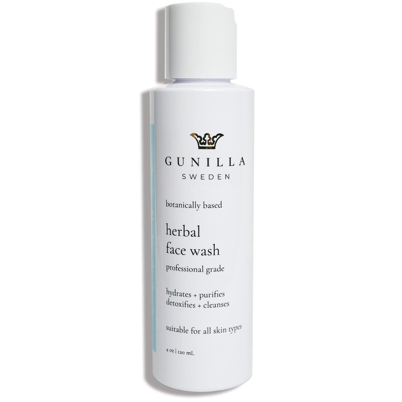 GUNILLA Herbal Face Wash - Very Gentle Daily Cream Cleanser for Dry, Normal, Sensitive Skin. Removes Dirt, Oil & Impurities. Plant-Based. Vegan. Natural. Concentrated 6.7 oz
