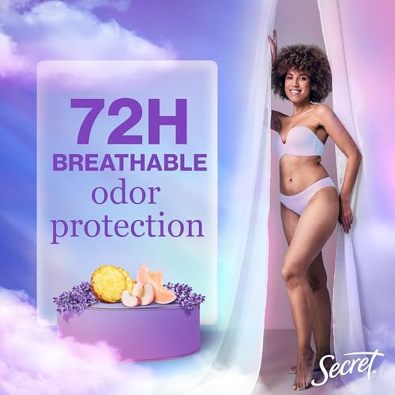 Secret Fresh Antiperspirant Deodorant for Women, 72hr Breathable Sweat & Odor Protection, Instant Freshness & Gentle, PH Balancing Minerals, Clear Gel, Relaxing Lavender Scent, 2.6 oz (Pack of 2)
