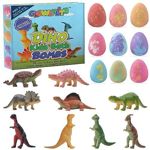 Bath Bombs | 9 Pack Organic Bath Bomb For Kids With Surprise Inside | Organic Bubble Bath Fizzies With Toys, Fun Birthday Gift And Stocking Stuffer for Boys and Girls, Perfect for Bath Time