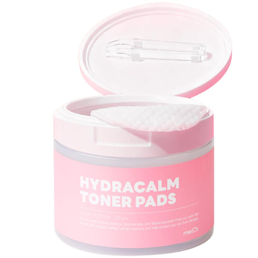 MEDB Hydracalm Toner Pads - 60 Counts Exfoliating Face Pads with BHA & PHA for Acne & Breakouts, 40% Centella Asiatica for Sensitive Skin, Hydrating, Alcohol-Free, Korean Skin Care