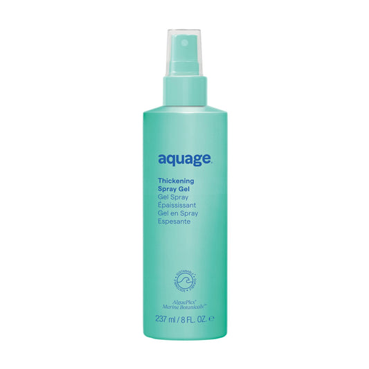 Aquage Thickening Spray Gel - Firm Hold Heat-Activated Volume Spray with Ultraflex Technology & AlgaePlex - Plumps Fine, Thin Hair for Volume & Climate-Resistant Body (8 oz)