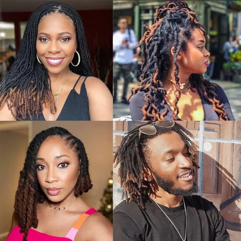 0.6 cm Thickness 10Inch #T1B/30 60 Strands 100% Real Human Hair Dreadlock Extensions for Men and Women. Handmade for Full Head, Can Be Dyed and Bleached. Dreadlocks Bulk Permanent Locs
