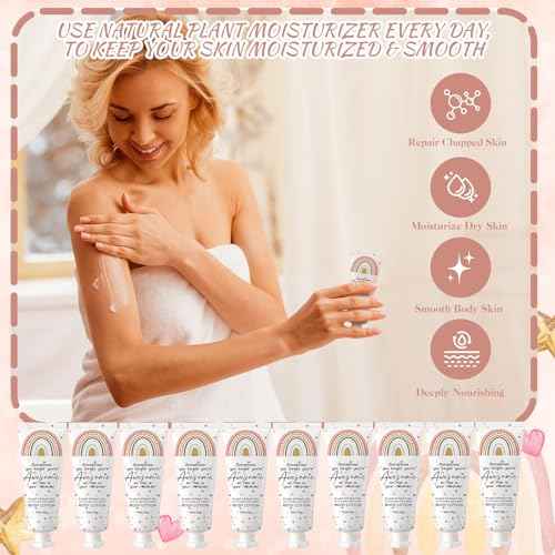 24 Pcs Mini Body Lotion Gifts Bulk for Dry Skin Travel Size Rainbow Body Cream Christmas Teacher Appreciation Gifts Moisturizing Lotion Stocking Stuffers for Women Teen Girls Nurse