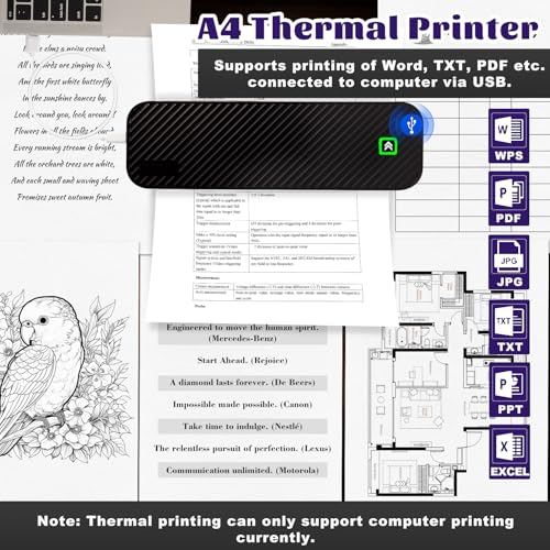 Wireless Tattoo Transfer Stencil Printer Machine 2600mAh Thermal Printer with 10pcs Transfer Paper and Thermal Paper Compatible Android and iOS PC Tattoo Kit for Artists & Beginners
