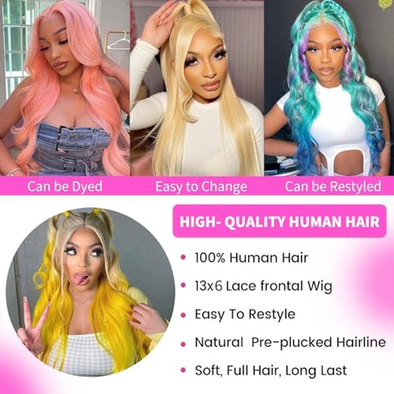 24 Inch 613 Lace Front Wig Human Hair 200 Density Blonde Wig Human Hair 13X6 HD Transparent Straight Lace Front Wigs Human Hair Blonde Glueless Wig for Women Pre Plucked with Baby Hair