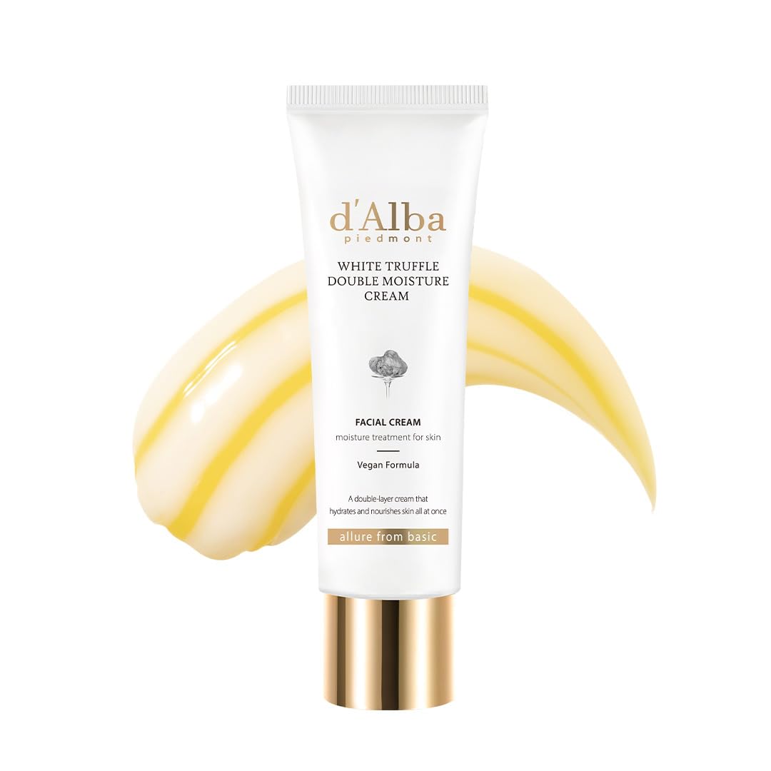 d'alba White Truffle Double Moisture Cream - 2-in-1 Vegan Face Moisturizer for Firming & Tightening | 2.02 oz
