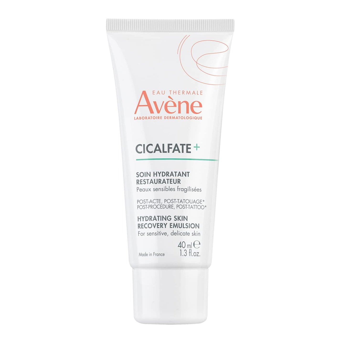 Avène Cicalfate+ Hydrating Skin Recovery Emulsion - 24HR Moisture for Post-Procedure & Tattoo Care | 1.3 Fl Oz