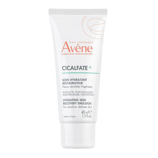 Avène Cicalfate+ Hydrating Skin Recovery Emulsion for post-procedure & post-tattoo, helps restore skin barrier, 24hr hydration, 1.3 Fl Oz
