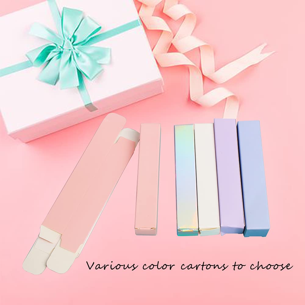 COSIDEA 50 PCS Empty White Lip Gloss Boxes W21 xW21 xH121mm / 0.83*0.83*4.76 inch, Cosmetic Perfume / Mascara Box Packaging for Small Business Wholesale, small Kraft Paper Box Luxury Holder Wrapping