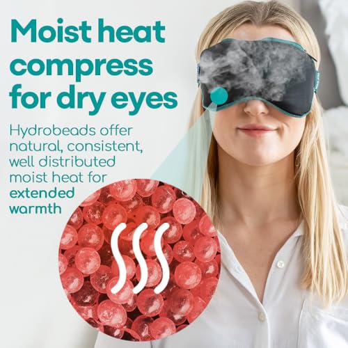 Medi Grade 2-in-1 Heat and Cooling Eye Mask - Microwave Activated Heated Eye Mask for Dry Eyes, Styes and Blepharitis and integrated Cooling Eye Mask for Puffy Eyes, Dark Circles or Migraines