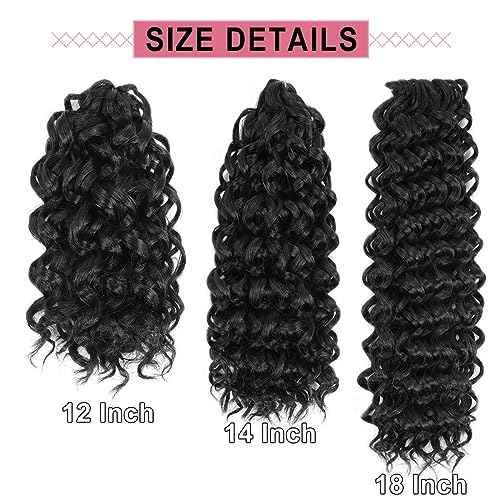 GoGo Curl Crochet hair 12Inch 6Packs Curly Crochet Hair Water Wave Crotchet Hair for Black Women (12 Inch (Pack of 6), 1B#) ¡¦