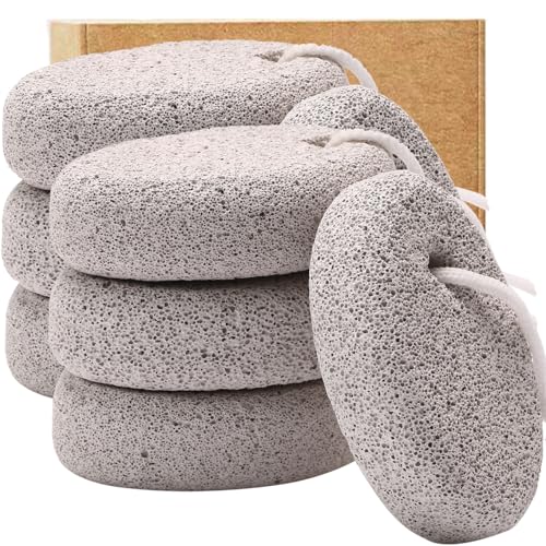 8-Pack Foot Pumice Stone for Feet, Borogo Natural Lava Pedicure Tools Hard Skin Callus Remover for Feet and Hands
