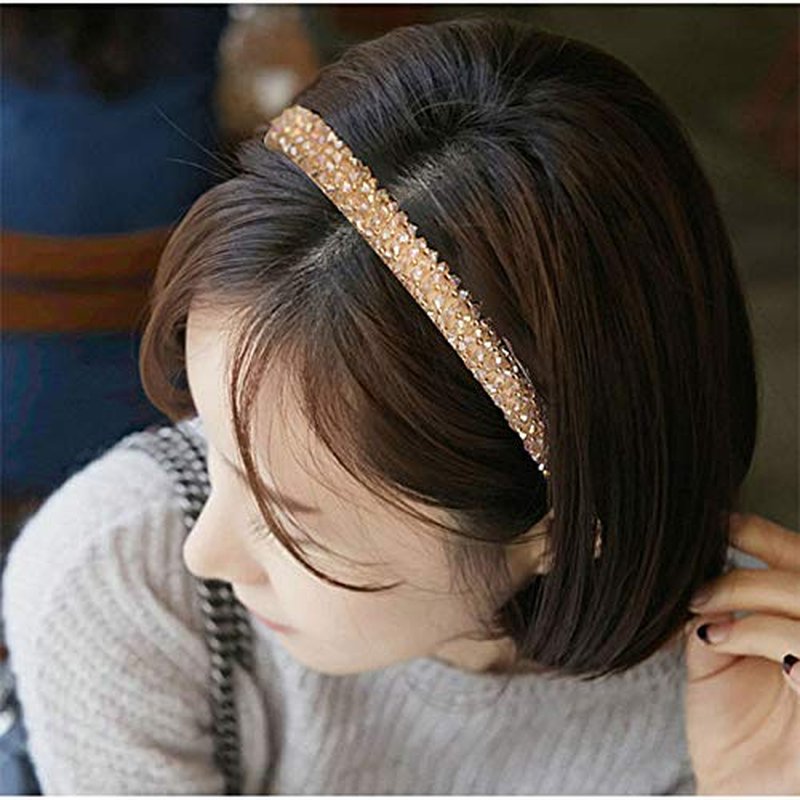 Ruihfas Fashion Sparkle 4 Rows Crystal Rhinestone Headbands Beaded Hair Hoop Band (Red)