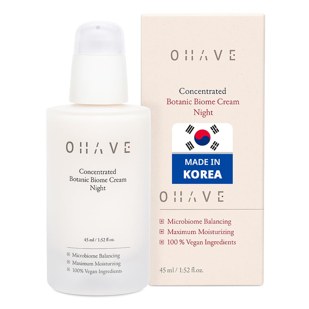 ZIOSTAND OHAVE Night Cream – Hydrating Korean Moisturizer for Instant Hydration & Overnight Skin Comfort – Gentle Face Cream for Women with Botanical Ingredients, 45ml
