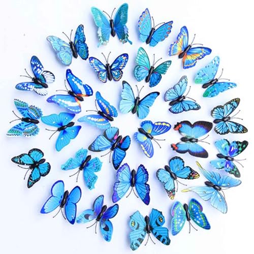 BARTOSI Blue Butterfly Hair Clips Butterfly Hair Clip Cute Butterflies Hair Pins Hair Accessories for Women and Girls (Pack of 20)