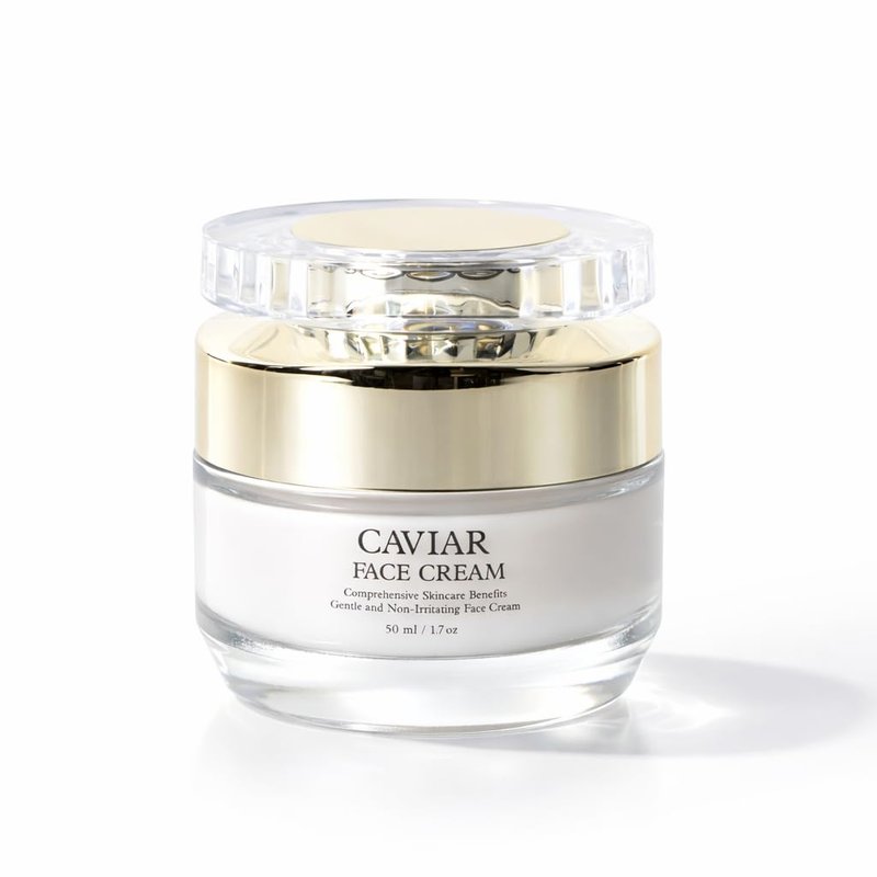 Caviar Face & Neck Cream with Niacinamide & Coq10 - Anti-Aging Face Cream with Hyaluronic Acid, Squalane & Marine Collagen for Firming & Hydration – Lightweight Moisturizer for Youthful Glowing Skin