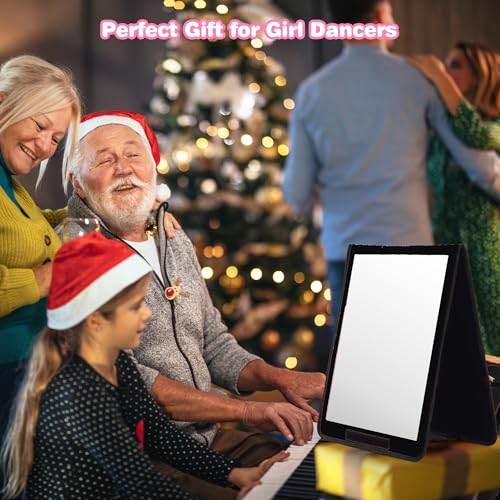 LPHUMEX Foldable Portable Full Length Mirror for Camping, Travel, Dancers, 32x13 Inch, Black, Hanging Folding Mirror for Dance, Full Body Travel Mirror