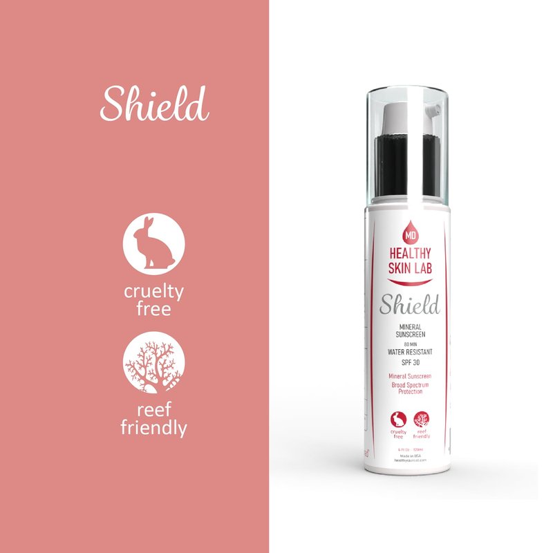 Healthy Skin Lab Shield, Moisturizer & Mineral Sunscreen SPF 30, Broad Spectrum For Face & Body, Zinc Oxide & Titanium Dioxide For Protecting & Hydrating Sensitive Skin, Dermatologist Recommended, 4oz
