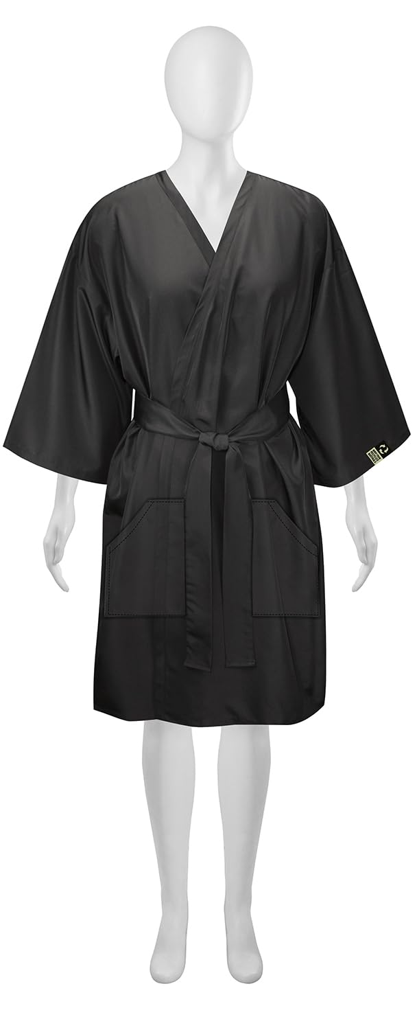Olivia Garden All-Purpose Hairdresser Gown with Color Bowls, Waterproof Smock for Haircuts, Bleaching, and Styling