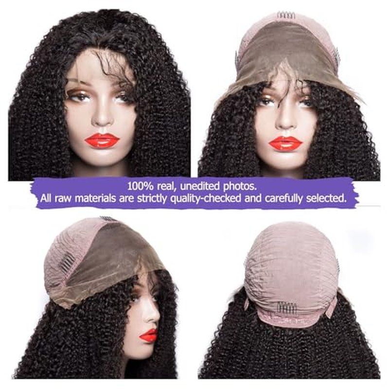 Lemoda 13x4 Burmese Kinky Curly Lace Front Human Hair Wigs 26Inch Outlets Sale 210 Density Deep Curly 13x4 HD Transparent Lace Frontal Wigs For Women Pre Plucked