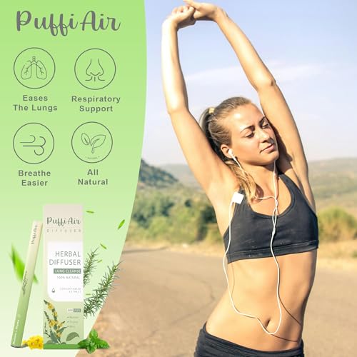 Herbal Diffuser Pen with Extracts of Mullein/Thyme/Mint 600 Uses and Nasal Stick Pure Mullein & Mint Extract? Boost Focus, Reduce Fatigue & Stuffy Noses Instant Refreshment