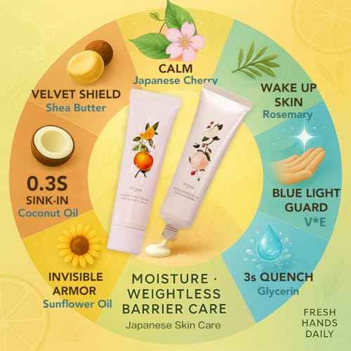 DEMIKI Shea Butter Hand Cream for Dry Cracked Hands, Birthday Gifts for Women, Bridesmaid Gifts, Nurse Gifts, Christmas Gifts, Party Favors, Hand Cream Gifts Set for Women, Travel Size1.7fl.oz x 2