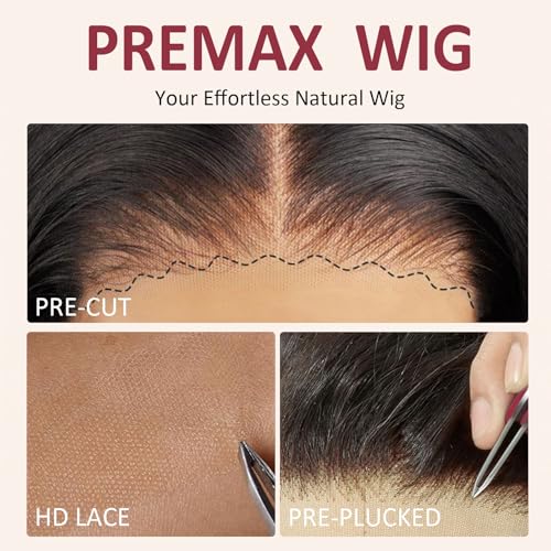 yosly Wear and Go Glueless Wig Human Hair Pre Plucked Pre Cut Deep Wave Bob Wig Human Hair Lace Front Wigs for Black Women Upgraded 4x4 Lace Closure Wigs Human Hair for Women 12 INCH (Natural Color)