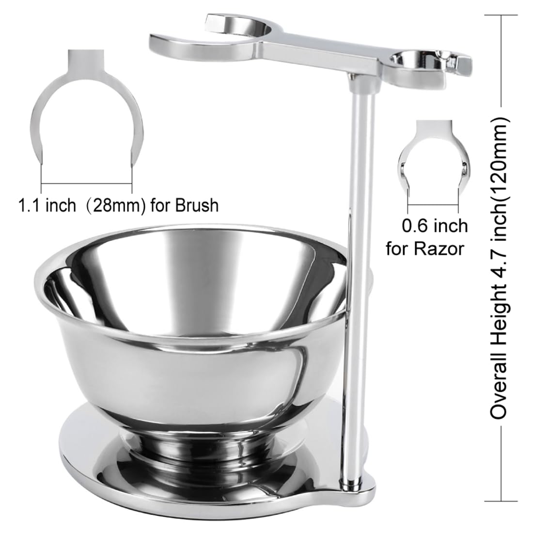 SANWA Deluxe Shaving Kit for Men,Stainless Steel Shaving Razor&Brush Stand Soap Bowl Shave Brush Kit,Compatible with Manual & Gillette Razors - Organized Storage
