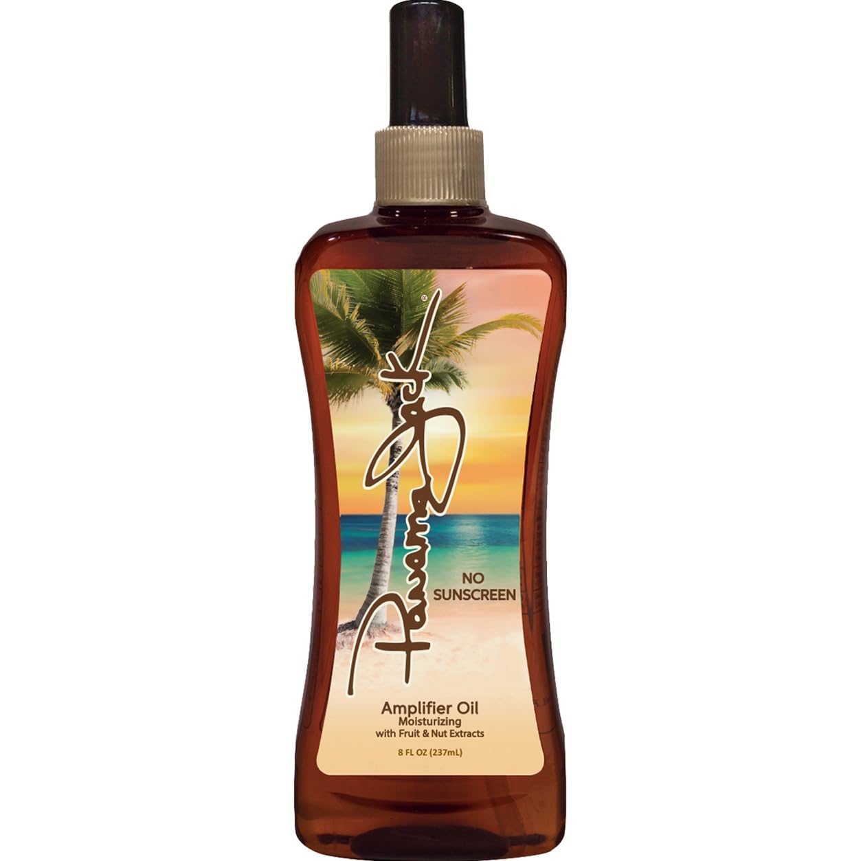 Panama Jack Amplifier Suntan Oil - Contains No Sunscreen Protection (0 SPF), Light Formula with Exotic Oils, Fruit and Nut Extracts, Tropical Fragrance, 8 FL OZ
