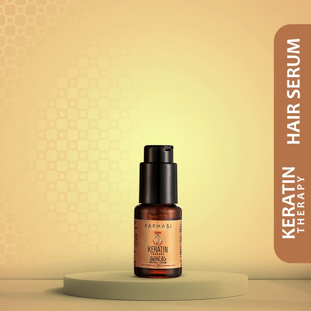 FARMASi Keratin Therapy Repairing Hair Serum, Heat Protection, 1 fl oz