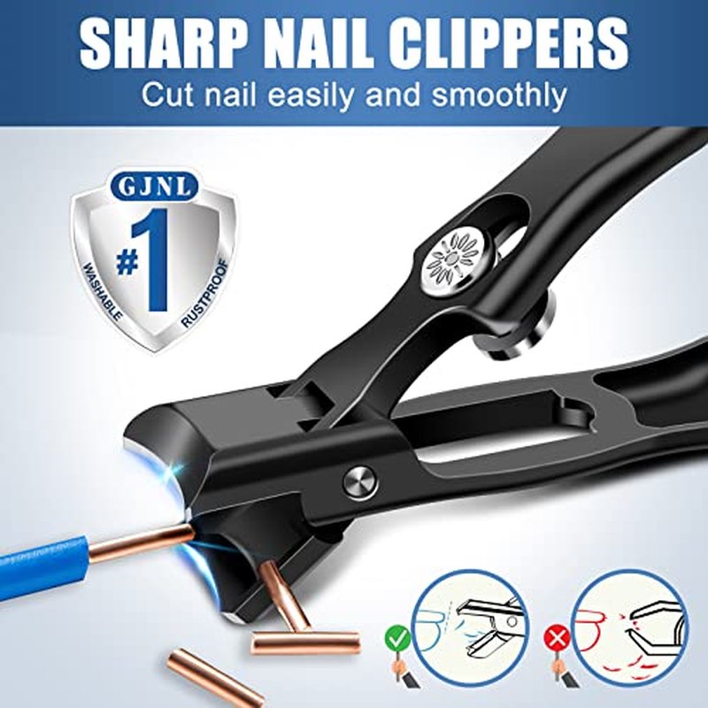 Nail Clippers for Men with Catcher, Stocking Stuffers 2025 Gifts for Men Women, Large Toenail Clippers for Thick Nails, Heavy Duty Anti-Splash Toe Nail Cutter, Christmas Xmas Presents Gifts for Adults