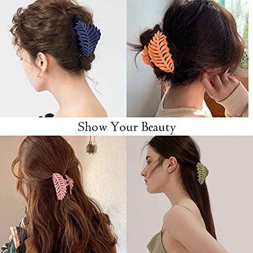 AMCAMI Hair Claw Clips for Women 3.7inch Non-slip Large Strong Hold Claw Clips for Thick Hair Trendy Jaw Hair Clips Banana Clips Hair Hair Clips for Women Hair Accessories for Women and Girls 8 pack