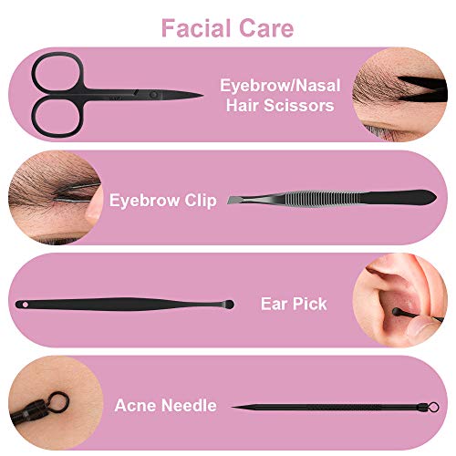 Manicure Kit, OKOM Manicure Set, Mens Grooming Kit, Nail Care Set, Manicure Kit for Men and Women,Nail Kit,Grooming Kit,Nail Clipper Set,Stocking Stuffers,Stocking Stuffers for Teen Boys,Gifts for Men