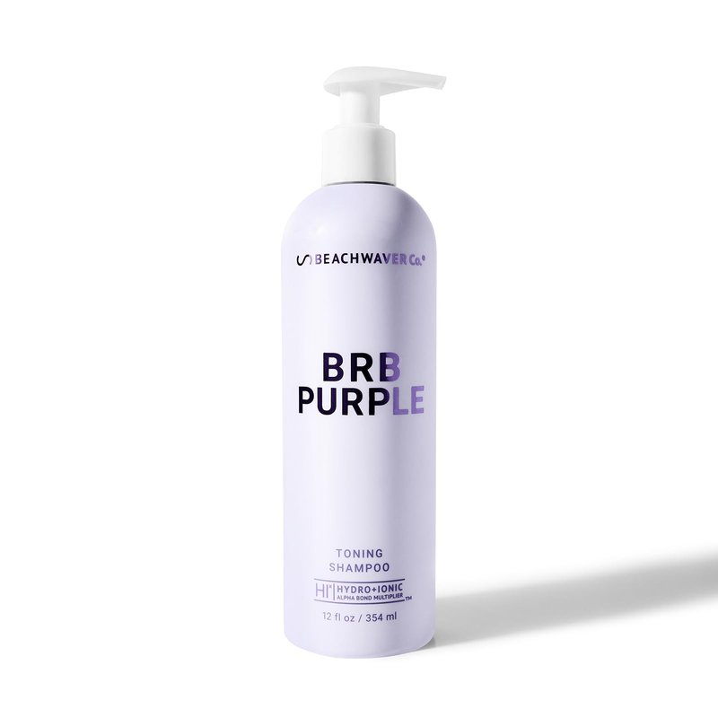 Beachwaver The Co. BRB Blonde Purple Shampoo - Full Size (12 Oz) | Anti-Brass Toning Conditioner w/HiX Vegan Bond Multipliers | Moisturizing, Sulfate-Free Formula for Blonde & Grey Hair