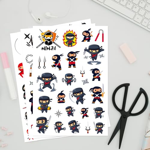 Ninja Temporary Tattoos Stickers Birthday Party Favors Gifts Decorations Supplies Cute Stickers Tattoo Kit Karate Party Supplies Ninja Warrior Party Gifts Goodie Bag Fillers 520 Counts