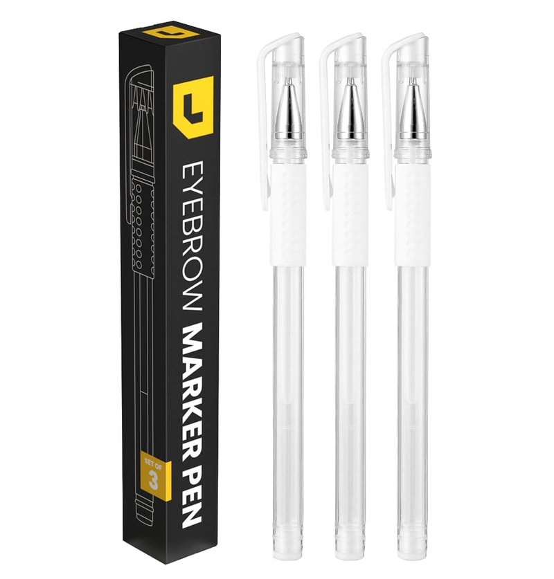 Eyebrow Microblading Marker Pen - 3pcs Felt Tip Position Mapping | White PMU Outline Tools
