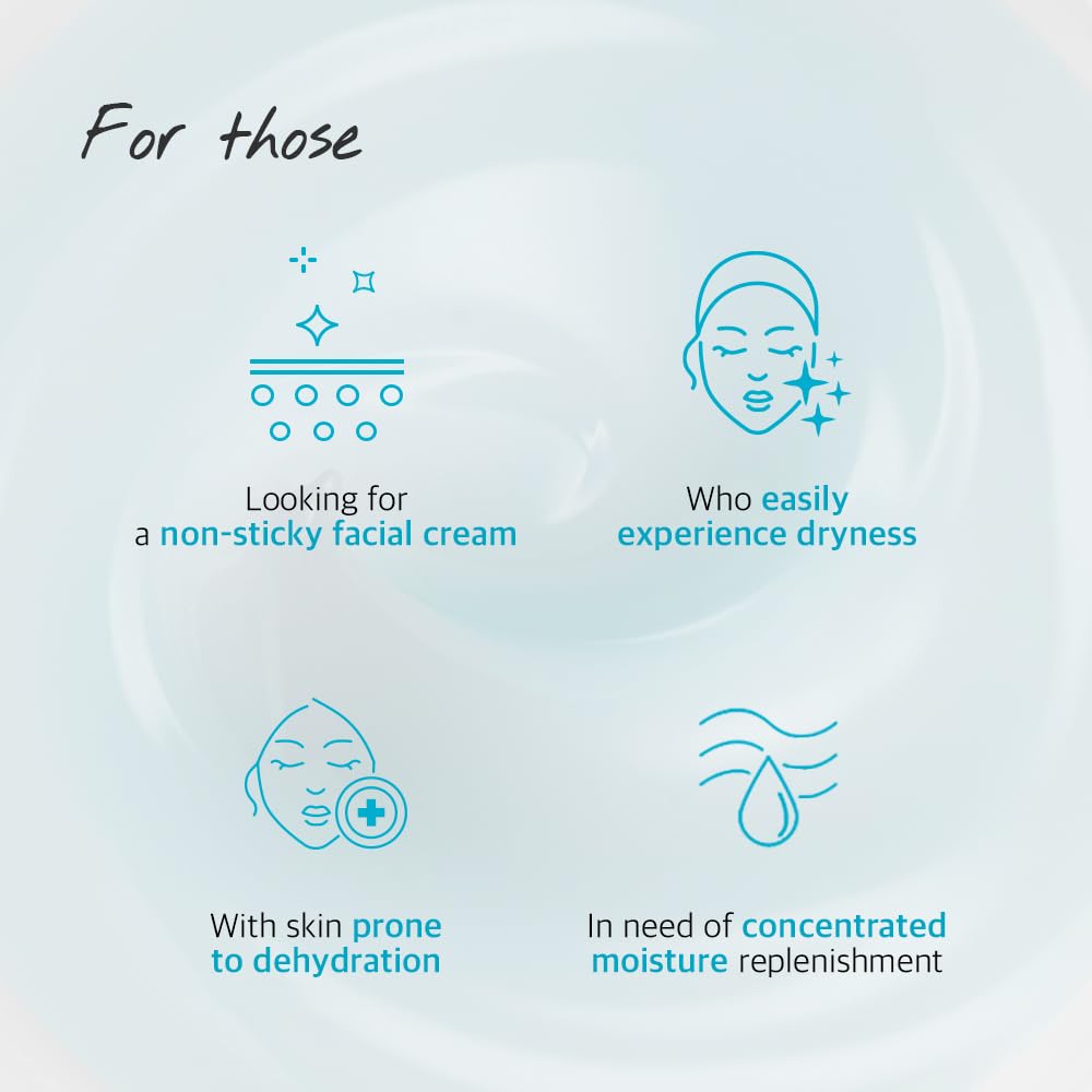 KLAVUU BLUE PEARLSATION ONE DAY 8 CUPS AQUA CREAM–Cooling Effect & Light Weight Texture, Hypoallergenic Soothing & Wrinkle Care Cream with Niacinamide, Korean Skin Care–1.69 floz