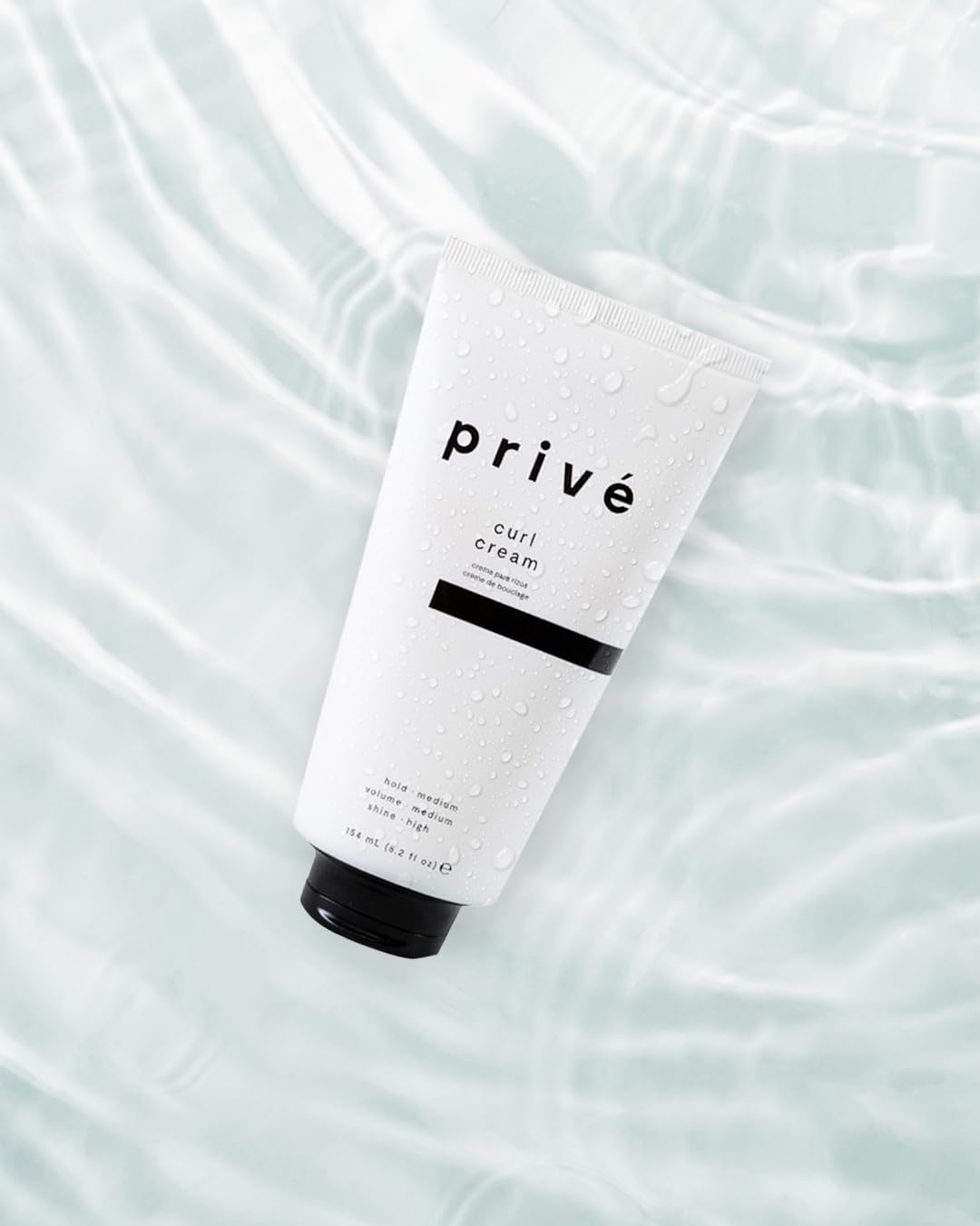 Prive Curl Cream for Curly Hair - Frizz Control and Curl Defining Cream with Bamboo, Green Tea and Baobab - Medium Hold Moisturizing Styling Cream - Silicone Free, Vegan - 5.9 oz