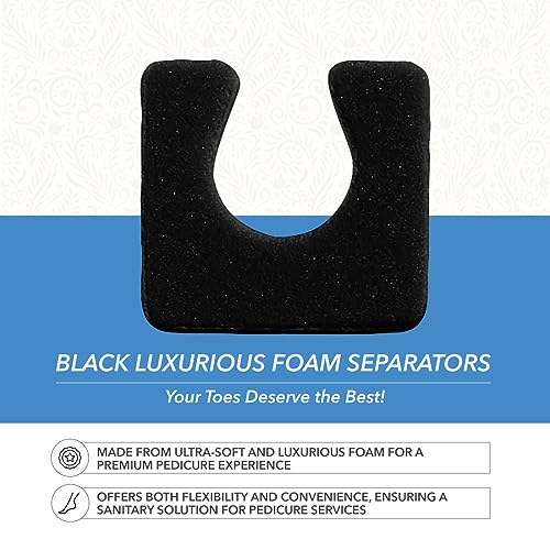 ForPro Sole Toe Separators - Black Luxurious Foam Separators - Individual Toe Separators for Pedicures ?¢桰 144-Count
