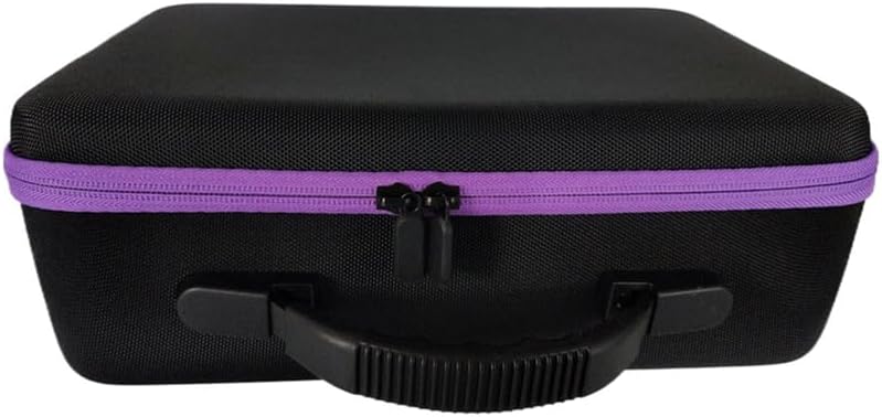 Essential Oil Storage Case - Hard Shell Organizer for 120 Bottles | Portable Double-Layer with Foam Insert (Black/Purple)