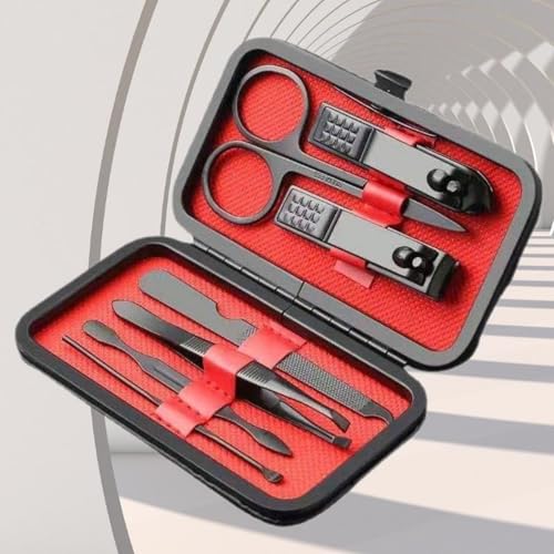 Manicure Set Personal Care Nail Clipper Kit Professional Manicure Pedicure Set Mens Accessories Personal Care Nail Grooming Present for Men Husband Boyfriend Parent, Black